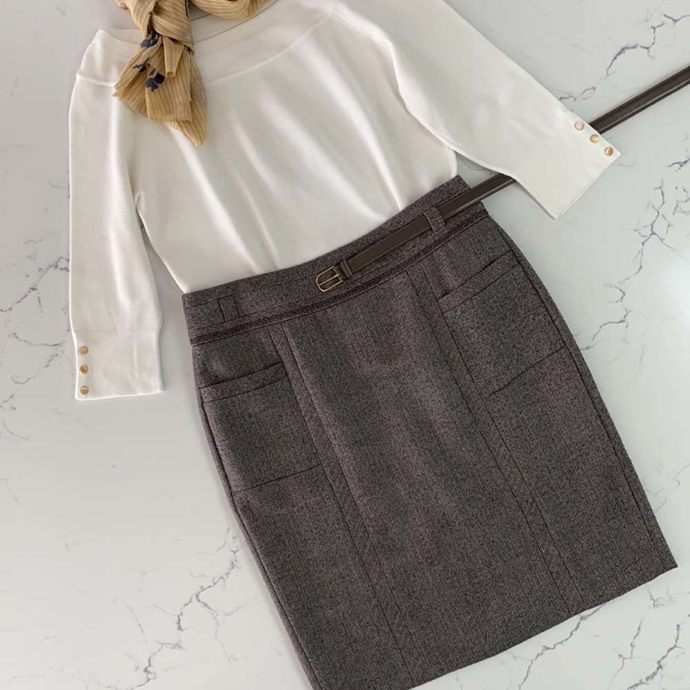 Esprit fully lined mini skirt with chevron pattern